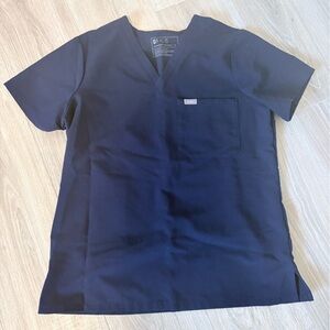 Figs Navy V-Neck Scrub Top - Deep Navy